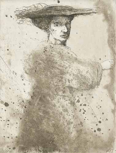 Einzelblätter: Frau mit Hut