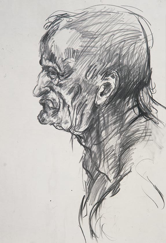 Ackermann Studien: Männerkopf im Profil