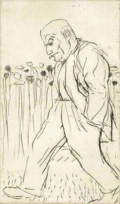 Einzelblätter: Mann im Garten (2)